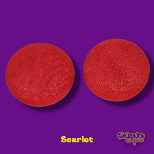 47mm Solid red fabric button stud earrings
